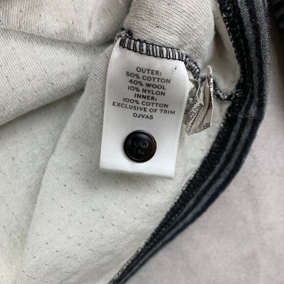 Vtg LL Bean Mens Shirt Large Blue Gray Striped Henley River Driver Double Layer - Picture 3 of 6